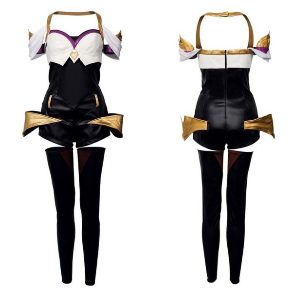 Game K/DA Ahri Cosplay Costume Leather Uniform Women Sexy Jumpsuit