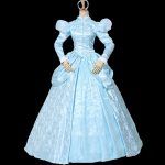 Movie Cinderella Winter Long Sleeves Princess Dress Adult Women Ball Gown