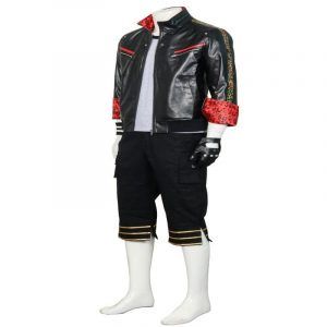 Leslie Kyle Cosplay Costume Men Leather Jacket for Adult T-shirt Pants Gloves Set