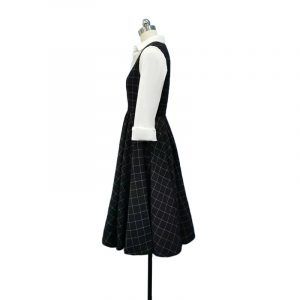Beth Harmon Retro Plaid Sleeveless Mid-length Dress