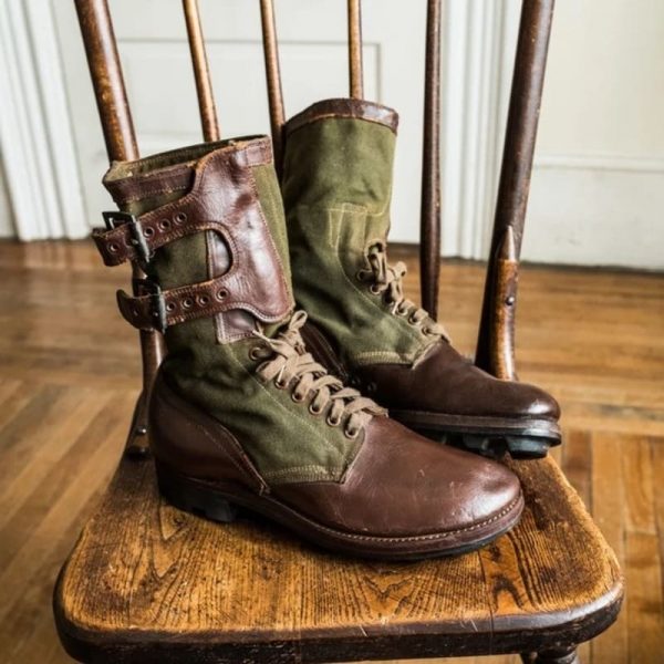 Medieval Steampunk Cosplay Boots Men Winter Larp Viking Pirate PU Leather