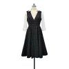 Beth Harmon Retro Plaid Sleeveless Mid-length Dress