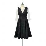 Beth Harmon Retro Plaid Sleeveless Mid-length Dress Skin-friendly