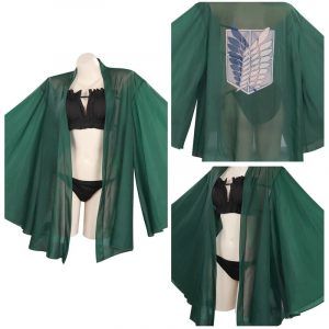 Attack on Titan Cosplay Costume Swimwear Cloak Outfits