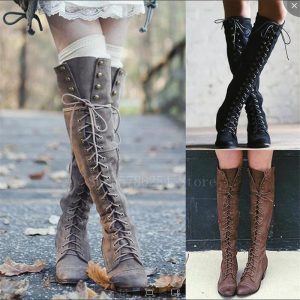 Viking Cosplay Larp PU Leather Warrior Women Cosplay Boot