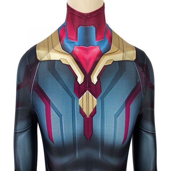 Adult Superheroes  Infinity War Vision Jumpsuit Cosplay Costume