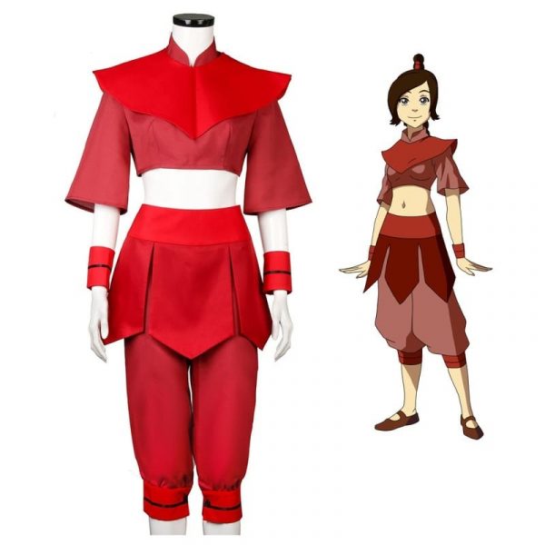 Avatar: The Last Airbender Ty Lee Cosplay Costume Red Uniform Suit for Women