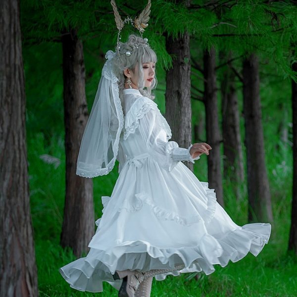 Gothic Wedding Bride Lolita Dress Midi Fairy