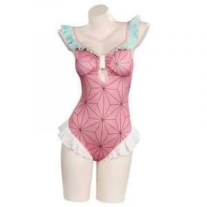 Demon Slayer Kamado Nezuko Cosplay Costume Bodysuit Swimwear Outfits