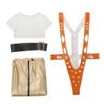The Fifth Element Leeloo Sexy Skinny Pants Short T-Shirt Body Suit Outfits