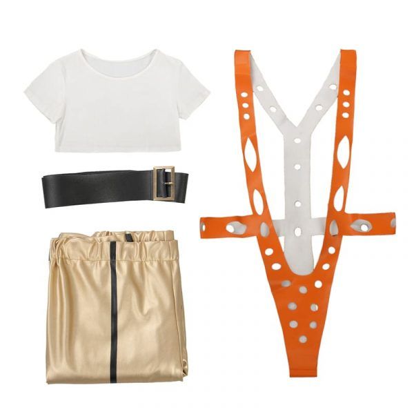 The Fifth Element Leeloo Sexy Skinny Pants Short T-Shirt Body Suit Outfits