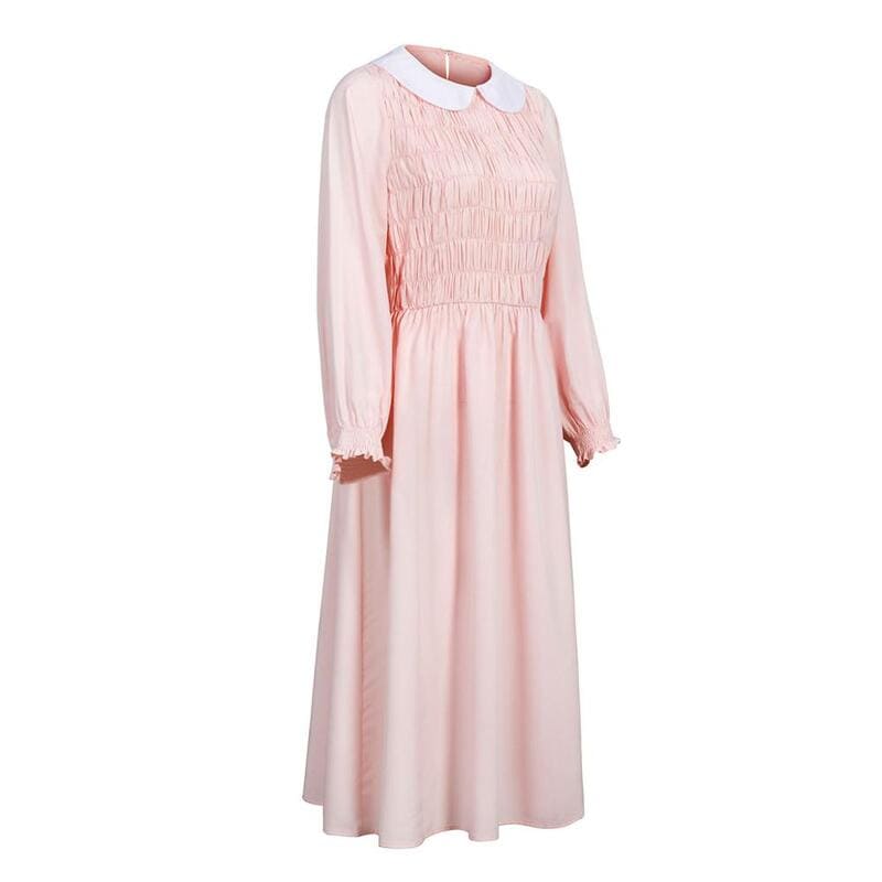 Eleven's Cosplay Pink Dress For Stranger Things Doll Collar - Speed Cosplay Eleven's Cosplay Pink Dress For Stranger Things Doll Collar - Speed Cosplay