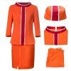 Movie Wives of the Skies Retro Stewardess Cosplay Costume WOTS Orange The 1960s Airline Hostess Uniform