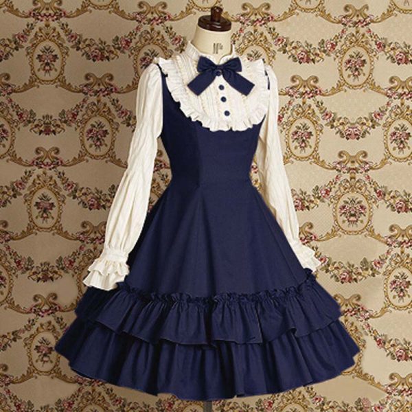 Heb59f3eVintage Slim Cotton Dress Lolita Classic Mary Magdalene Women Bow Tie Ruffle Layer Princessbe78a41dca71324991e199d80a.jpg