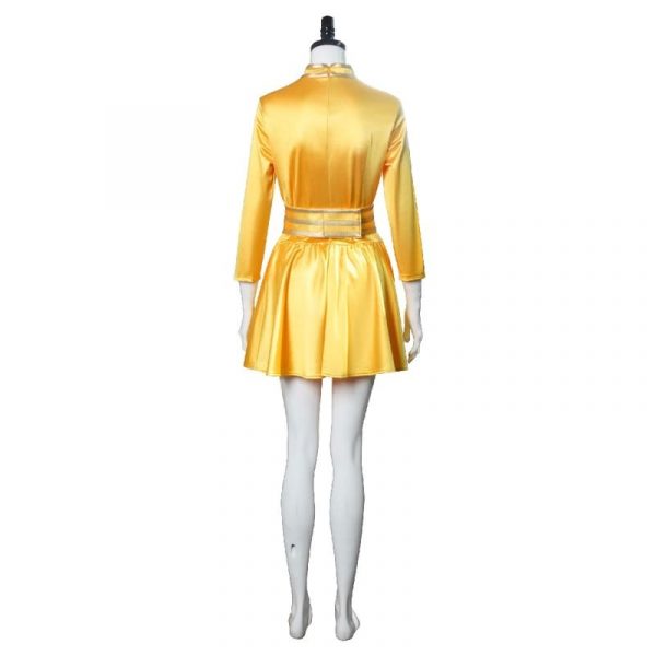 Old Movie White Christmas Cosplay Costume Retro Yellow Dancing Dresses