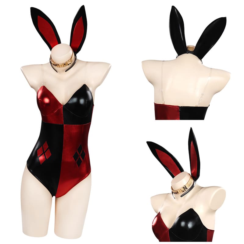 Suicide Joker Bunny Girl Cosplay Costume Jumpsuit Outfits With Ear