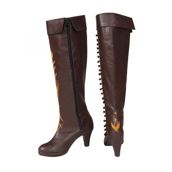 Snow Queen 2 Cosplay Costume Princess Anna Black Long Boots