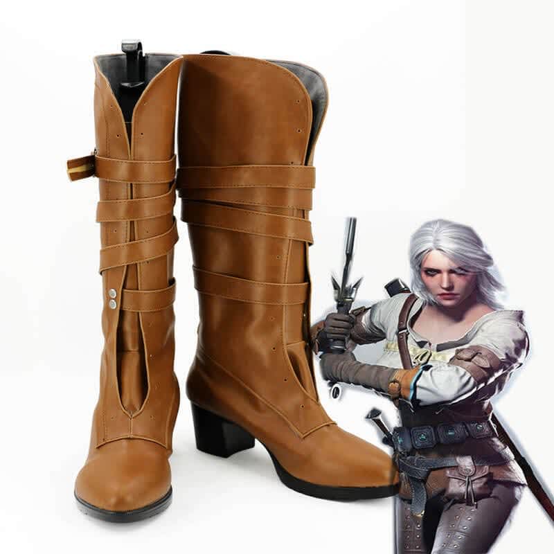 Cirilla Fiona Elen Riannon Ciri Cosplay Boots Brown