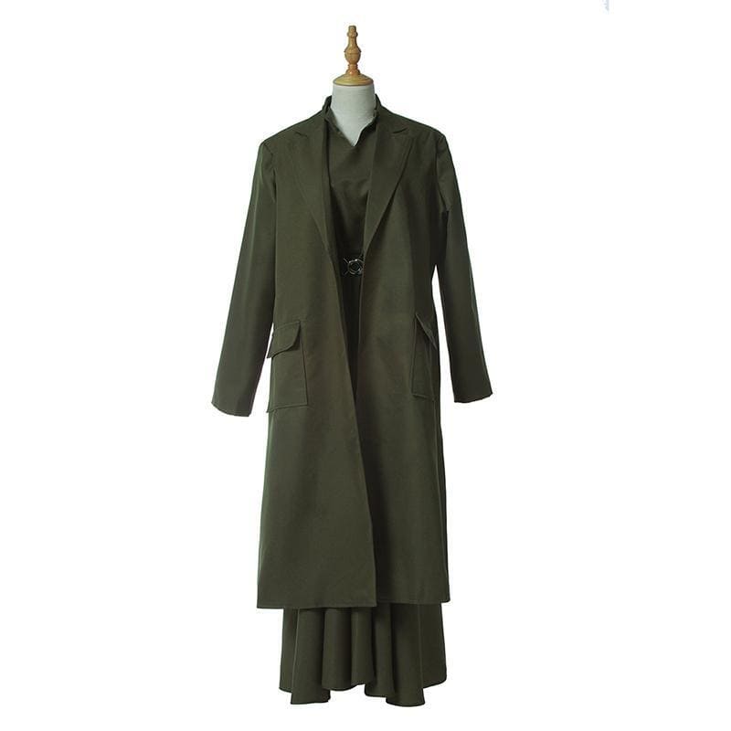 handmaid's tale green dress The Handmaid's Tale Aunt Lydia Cosplay Costume – CoserZ