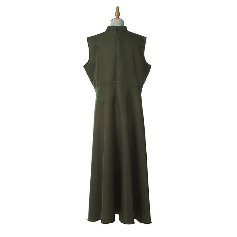 green emerald velvet dress The Handmaid's Tale Aunt Lydia Cosplay Costume  CoserZ