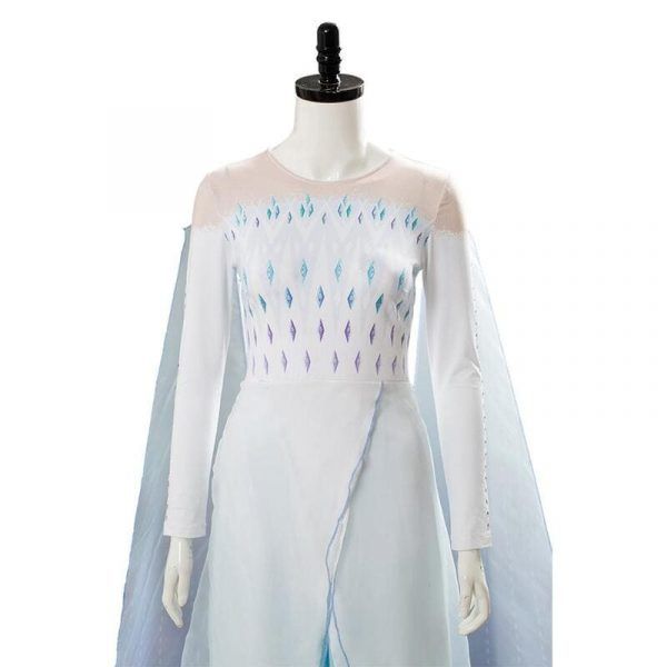 Queen Elsa Ahtohallan Cave Snow Flake Dress Cosplay Costume