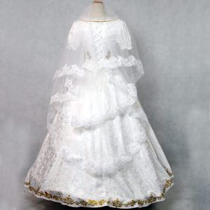 Movie Princess Rapunzel Cosplay Costume Adult Women White Wedding Dress