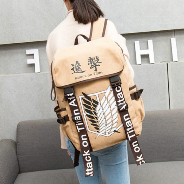 Anime Backpack Attack On Titan Anime Cosplay Eren Bag Cartoon Canvas Backpack Shingeki No Kyojin Schoolbag