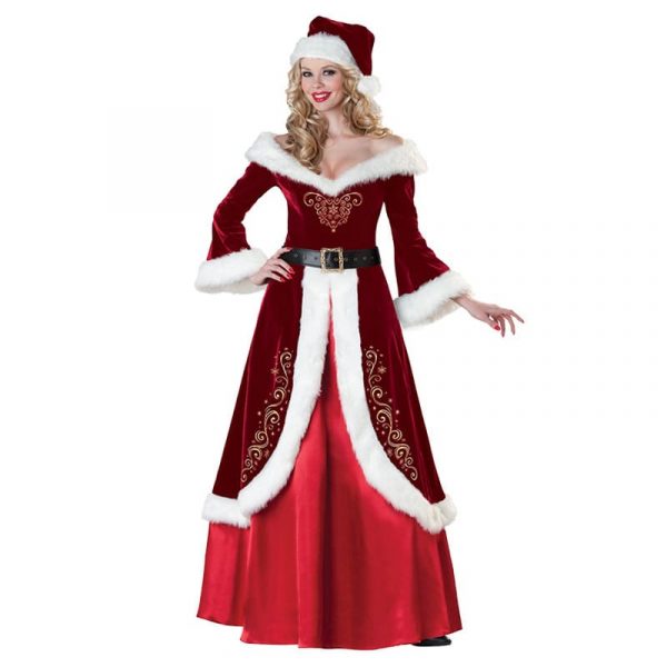 Christmas Cosplay Couple Santa Claus and Retro Princess Dress