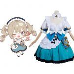 Genshin Impact Barbara Cosplay Costume Maid Dress