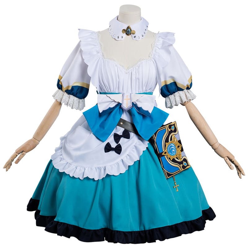 Genshin Impact Barbara Cosplay Costume Maid Dress