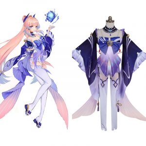 Game Genshin Impact Sangonomiya Kokomi Cosplay Costume Outfit