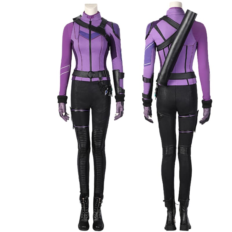 Kate Bishop Cosplay Outfit Hawk Costume with Quiver Arrow Props