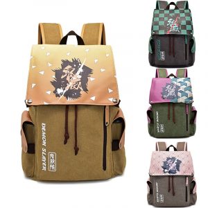 Anime Backpack Demon Slayer Bagpack Cosplay Boys Girls Cartoon Canvas School Bags Travel Sports Pack