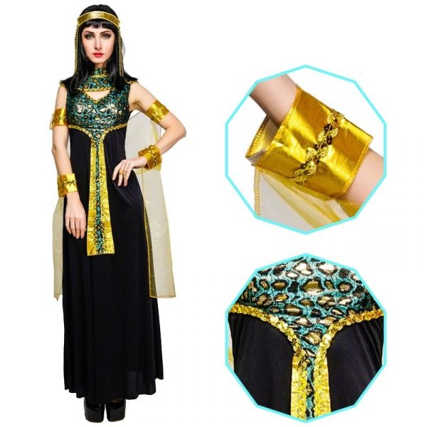 Women Ancient Egyptian Queen Costume Cosplay Adult Men Egypt Pharaoh Clothes