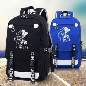 Luffy One Piece Anime Backpacks High Quality Unisex Cartoon Bags Teenagers Mochila Laptop Backpacks