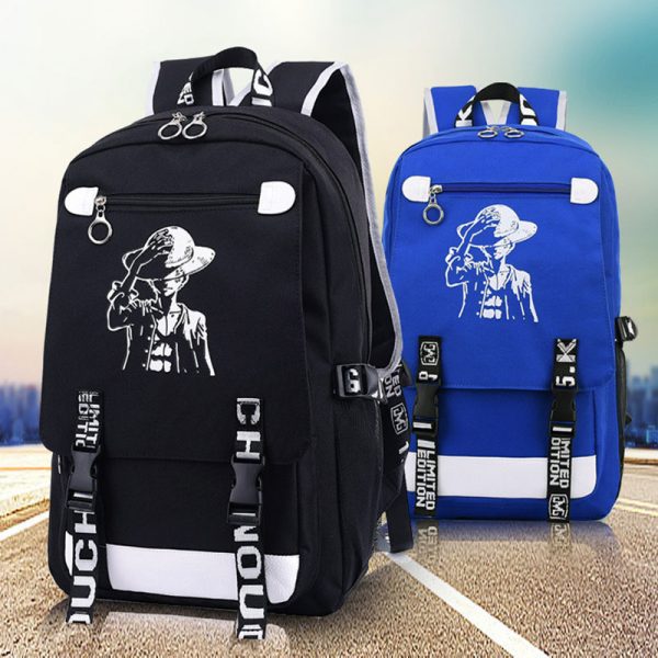 Luffy One Piece Anime Backpacks High Quality Unisex Cartoon Bags Teenagers Mochila Laptop Backpacks