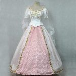 Movie Princess Rapunzel Cosplay Costume Adult Women White Wedding Dress