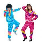 80’s Purim Hippie Costume Shell Suit Party Fancy Dress Up for Men and Women