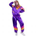 Funny Purple Hippie Fancy Dress Up 70’s 80’s Disco Costumes