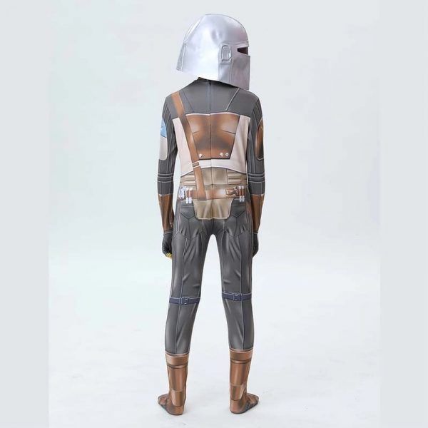 Kids Mandalorian Cosplay Costume Fancy Children Jumpsuit Cloak Cape Outfit