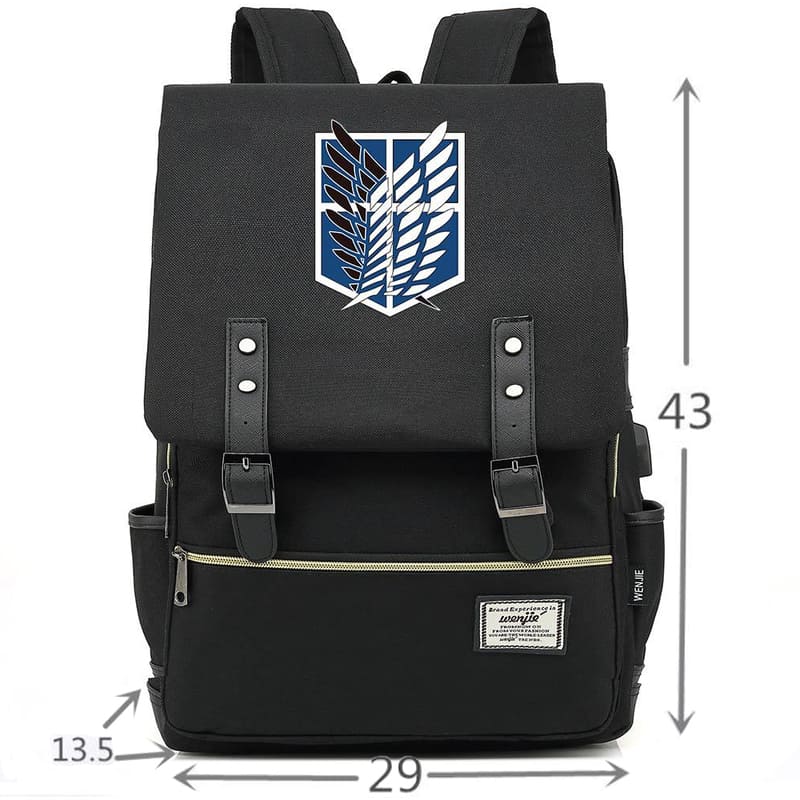 Anime Backpack Attack On Titan Laptop Shoulder Bags Daily Bagpack Anti-theft Canvas Flap Vintage Travel Backpacks