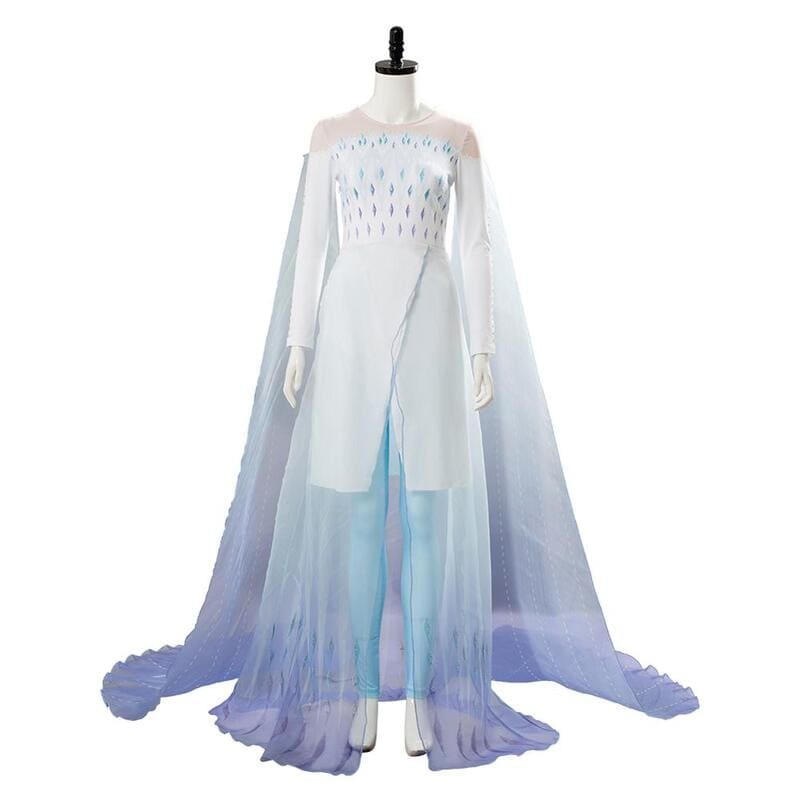 Queen Elsa Ahtohallan Cave Snow Flake Dress Cosplay Costume
