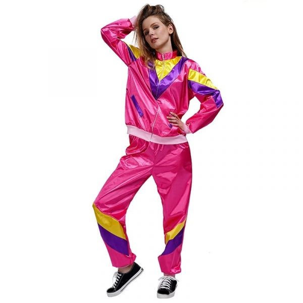80’s Purim Hippie Costume Shell Suit Party Fancy Dress Up for Men and Women