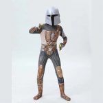 Kids Mandalorian Cosplay Costume Fancy Children Jumpsuit Cloak Cape Outfit