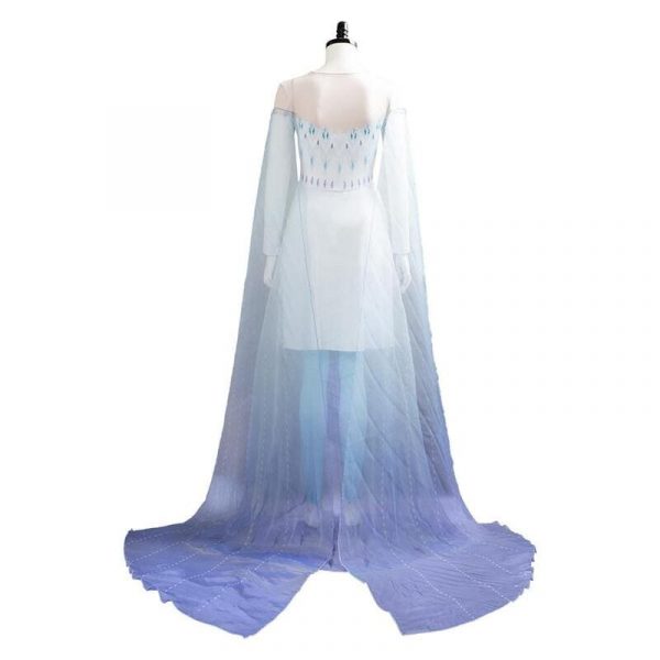 Queen Elsa Ahtohallan Cave Snow Flake Dress Cosplay Costume