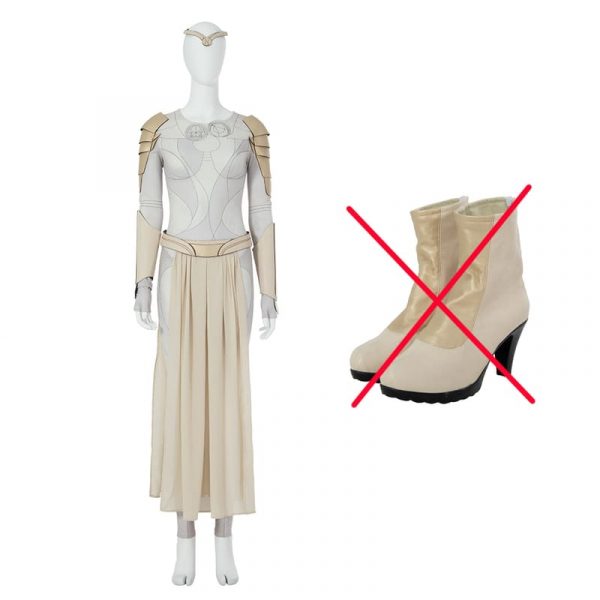 Thena Battle Uniform Halloween Eternal Superhero Jumpsuit With Shoes