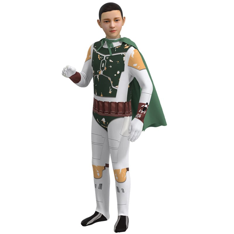 Fancy Kid Mandalorian Cosplay Costume Boys Jumpsuit with Helmet