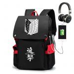 Anime Backpack Attack On Titan Cartoon Laptop Bags Bookbags Daily Bagpack Large Capacity Travel Rucksack
