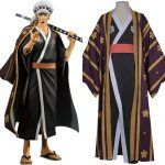 One Piece Trafalgar D Water Law Cosplay Costume Outfit Adult Kimono