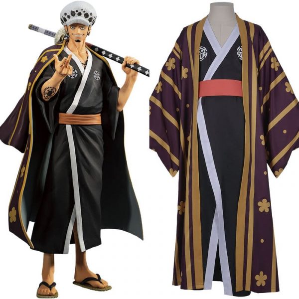 H6dfOne Piece Trafalgar D Water Law Cosplay Costume Outfit Adult Kimono9473295a8470990160c18be7a17ad3